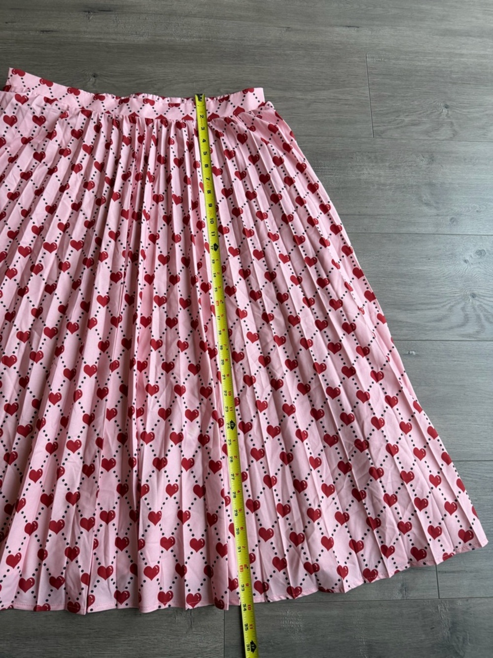 SHEIN Clasi Plus Size Women Heart Pattern Pleated Skirt - size 2XL - Picture 5 of 6